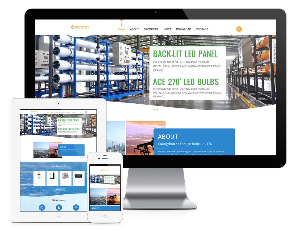 污水处理设备外贸企业网站模板